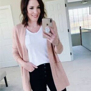 Old navy light pink open sweater